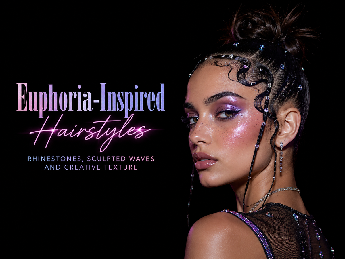 Euphoria-Inspired Hairstyles: Rhinestones, Sculpted Waves and Creative Texture