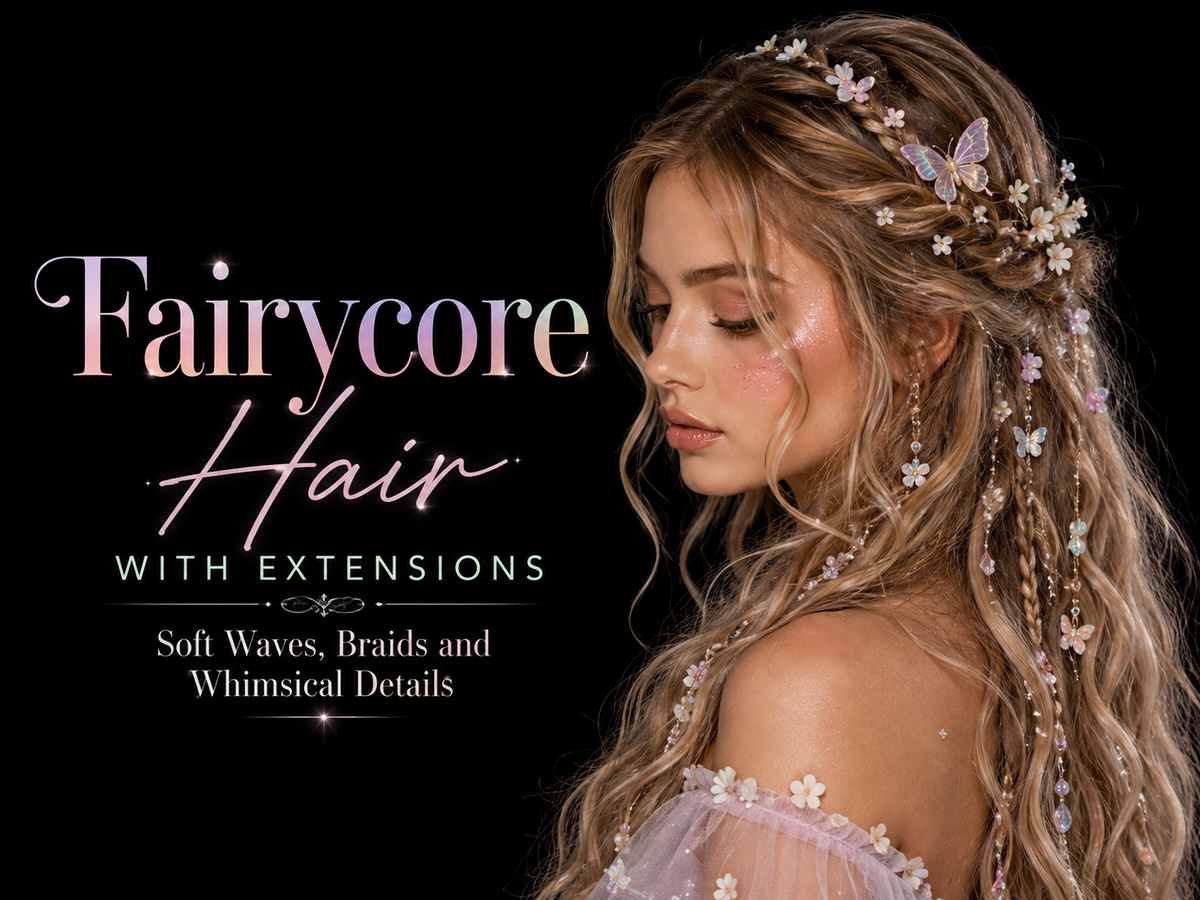 Fairycore Hair with Extensions: Soft Waves, Braids and Whimsical Details