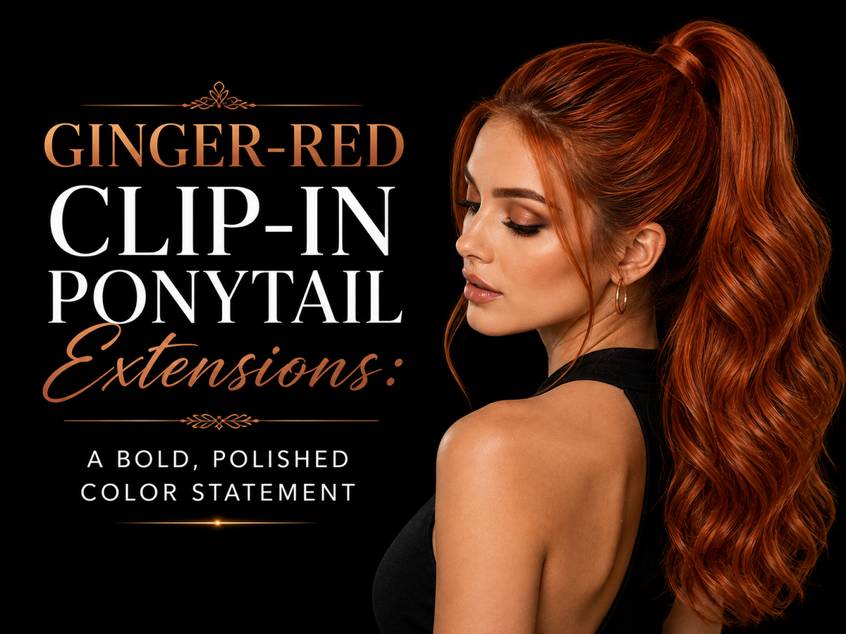 Ginger-Red Clip-In Ponytail Extensions: A Bold, Polished Color Statement