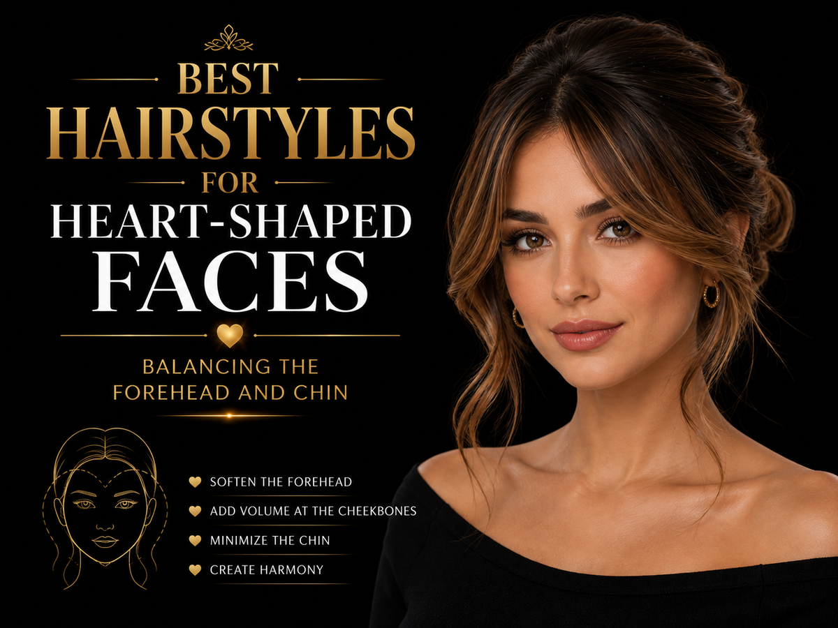 Best Hairstyles for Heart-Shaped Faces: Balancing the Forehead and Chin