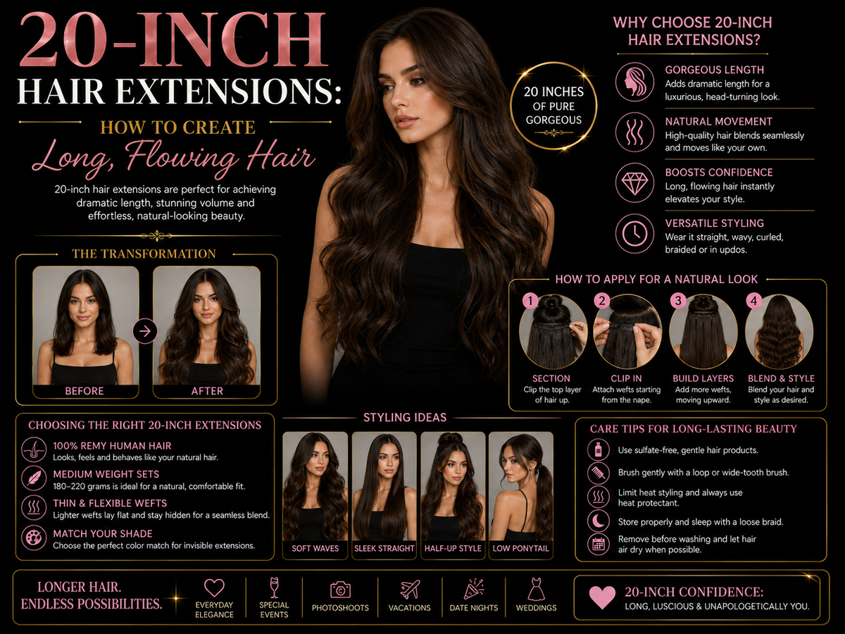 20-Inch Hair Extensions: How to Create Long, Flowing Hair