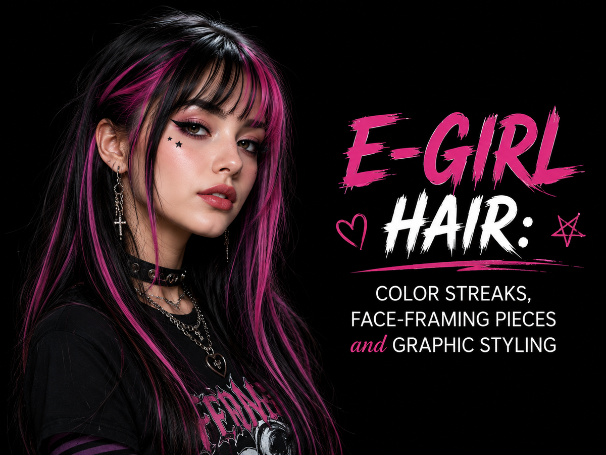 E-Girl Hair: Color Streaks, Face-Framing Pieces and Graphic Styling