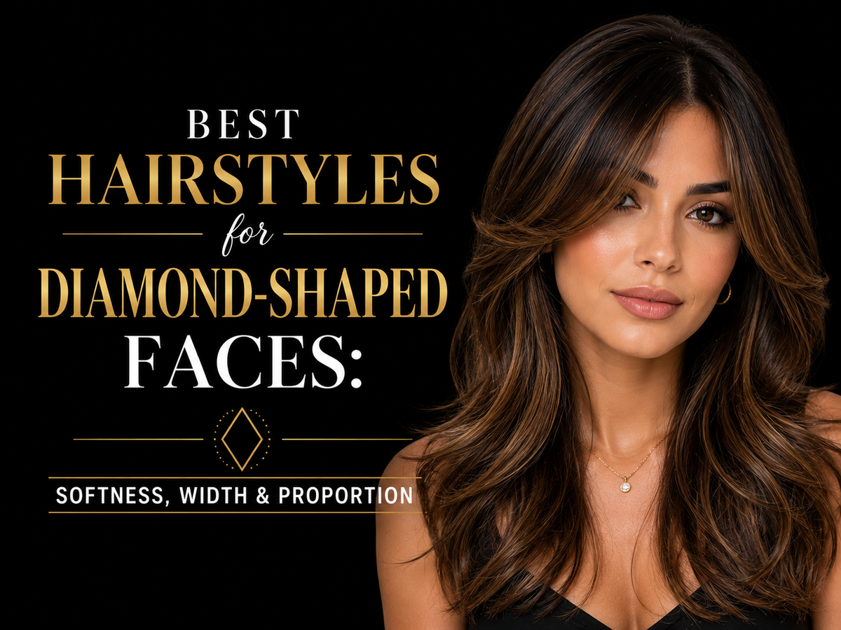 Best Hairstyles for Diamond-Shaped Faces: Softness, Width and Proportion