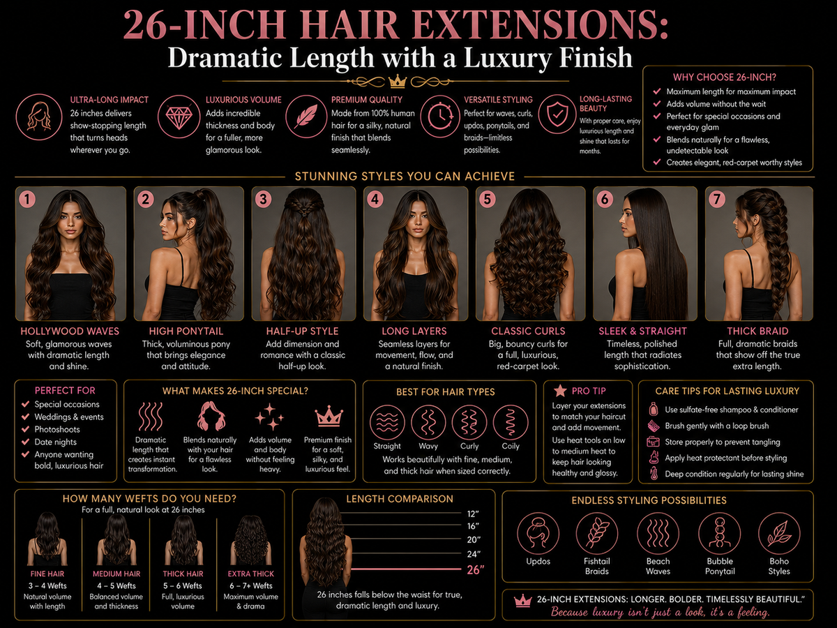26-Inch Hair Extensions: Dramatic Length with a Luxury Finish