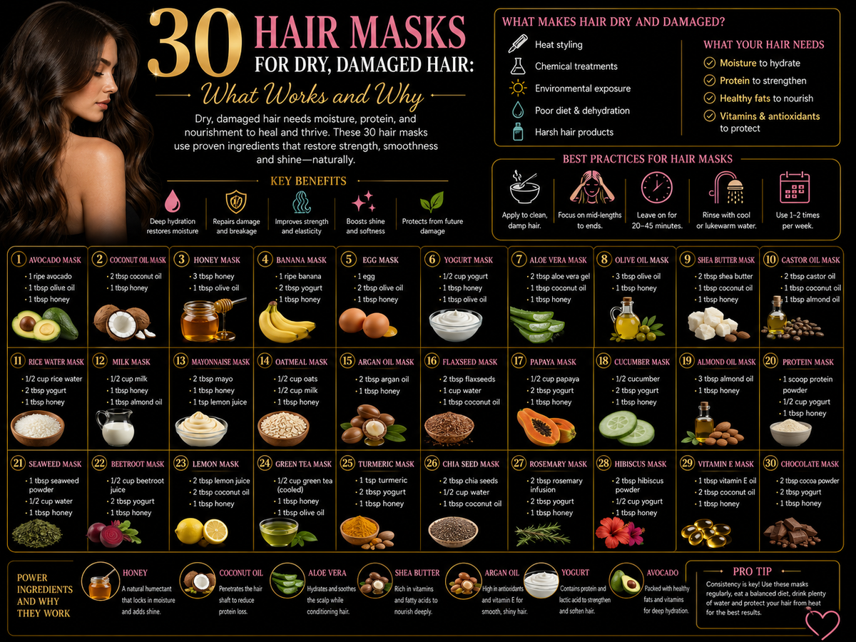 30 Hair Masks for Dry, Damaged Hair: What Works and Why