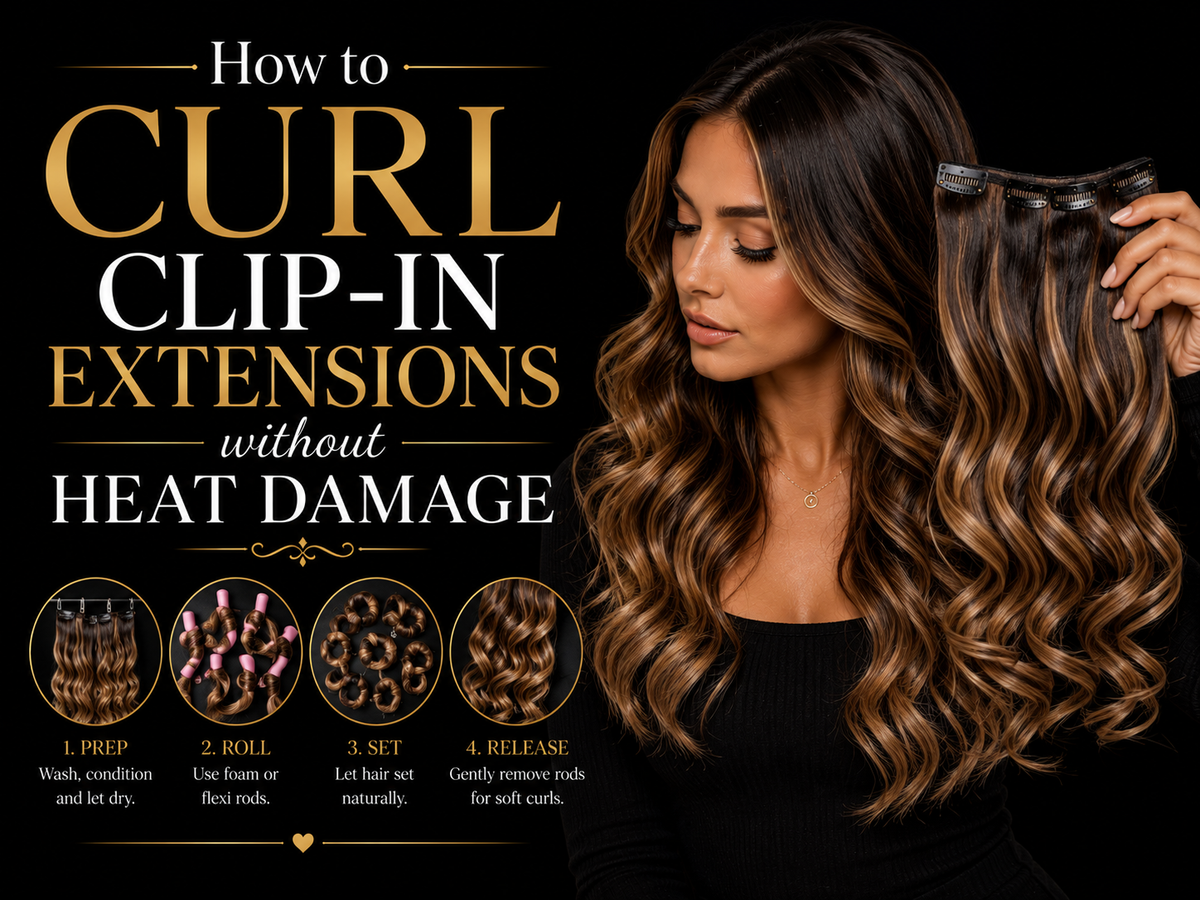 How to Curl Clip-In Extensions without Heat Damage