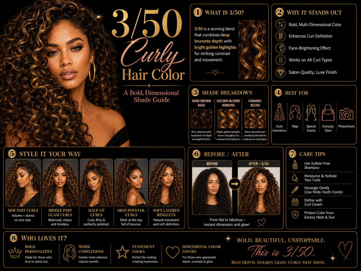 3/50 Curly Hair Color: A Bold, Dimensional Shade Guide