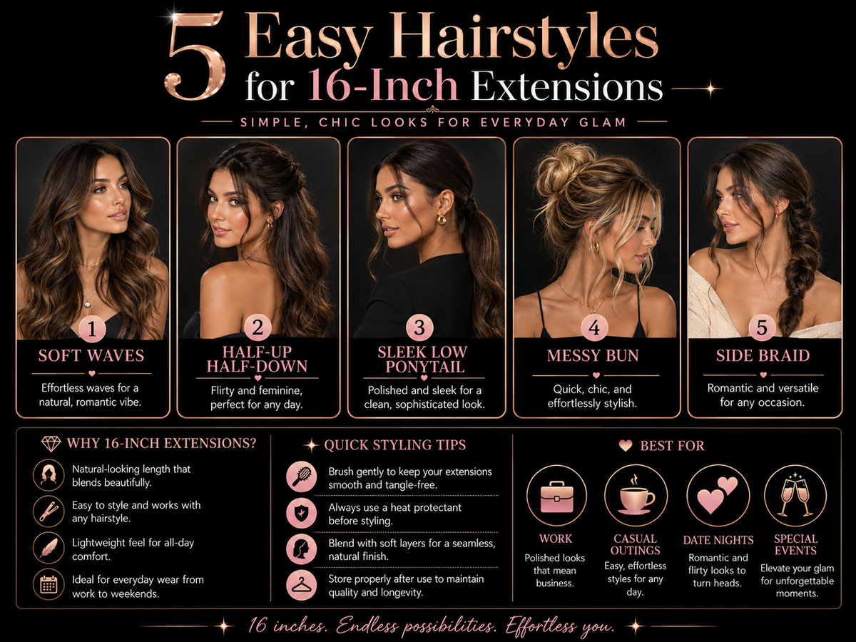 5 Easy Hairstyles for 16-Inch Extensions