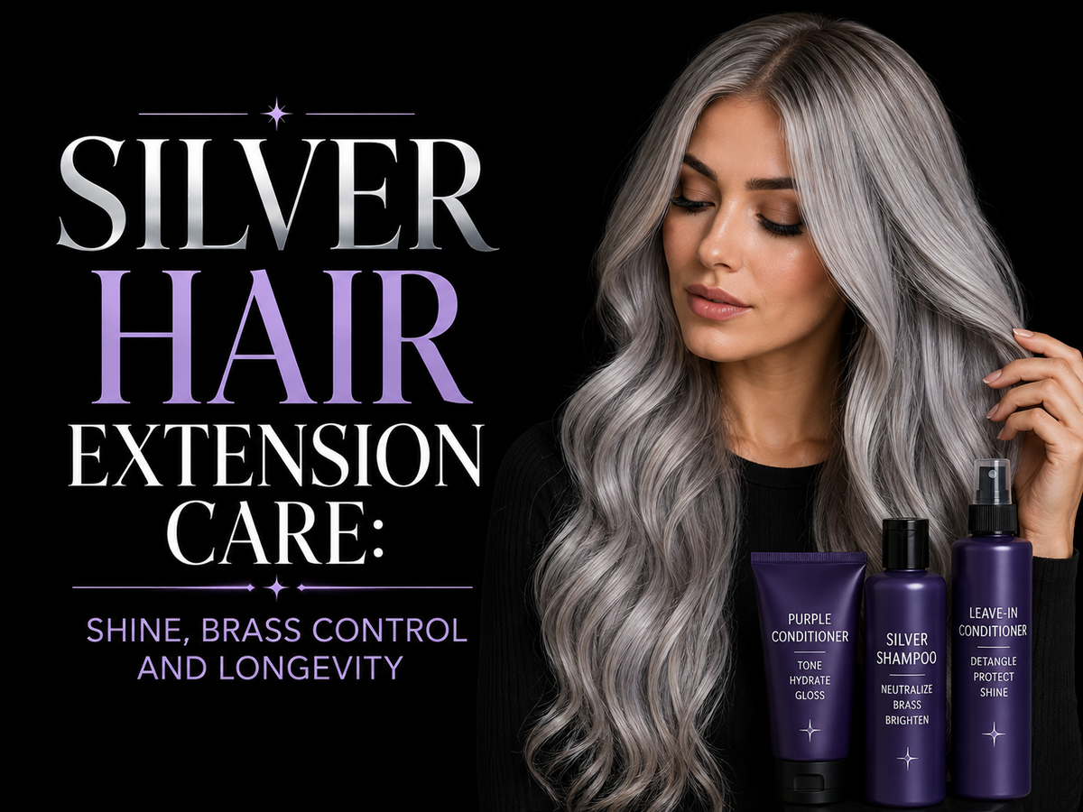Silver Hair Extension Care: Shine, Brass Control and Longevity