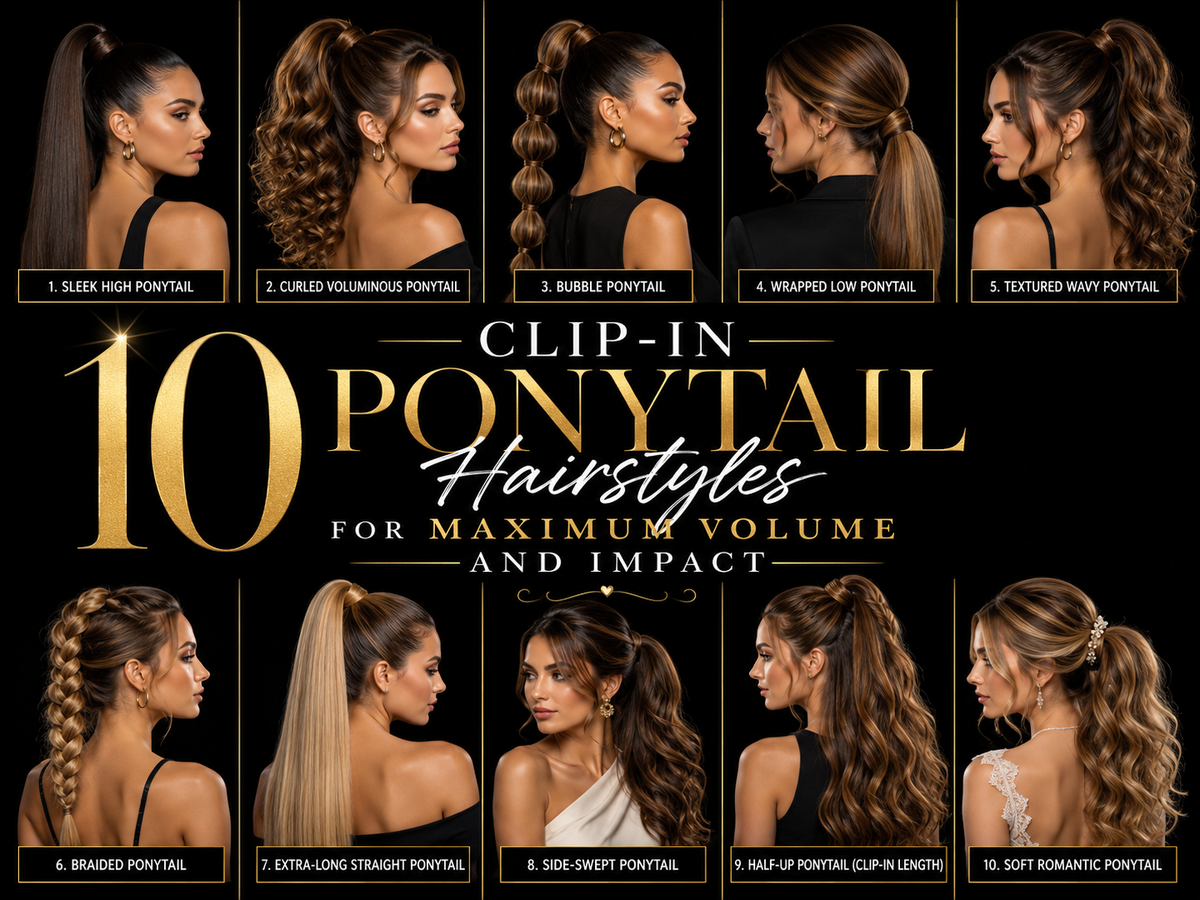 10 Clip-In Ponytail Hairstyles for Maximum Volume and Impact