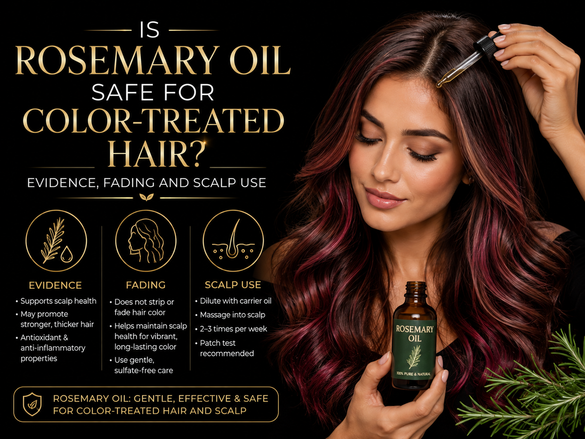 Is Rosemary Oil Safe for Color-Treated Hair? Evidence, Fading and Scalp Use