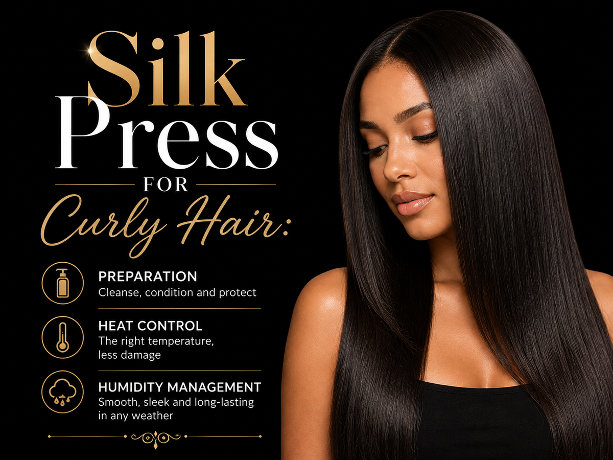 Silk Press for Curly Hair: Preparation, Heat Control and Humidity Management