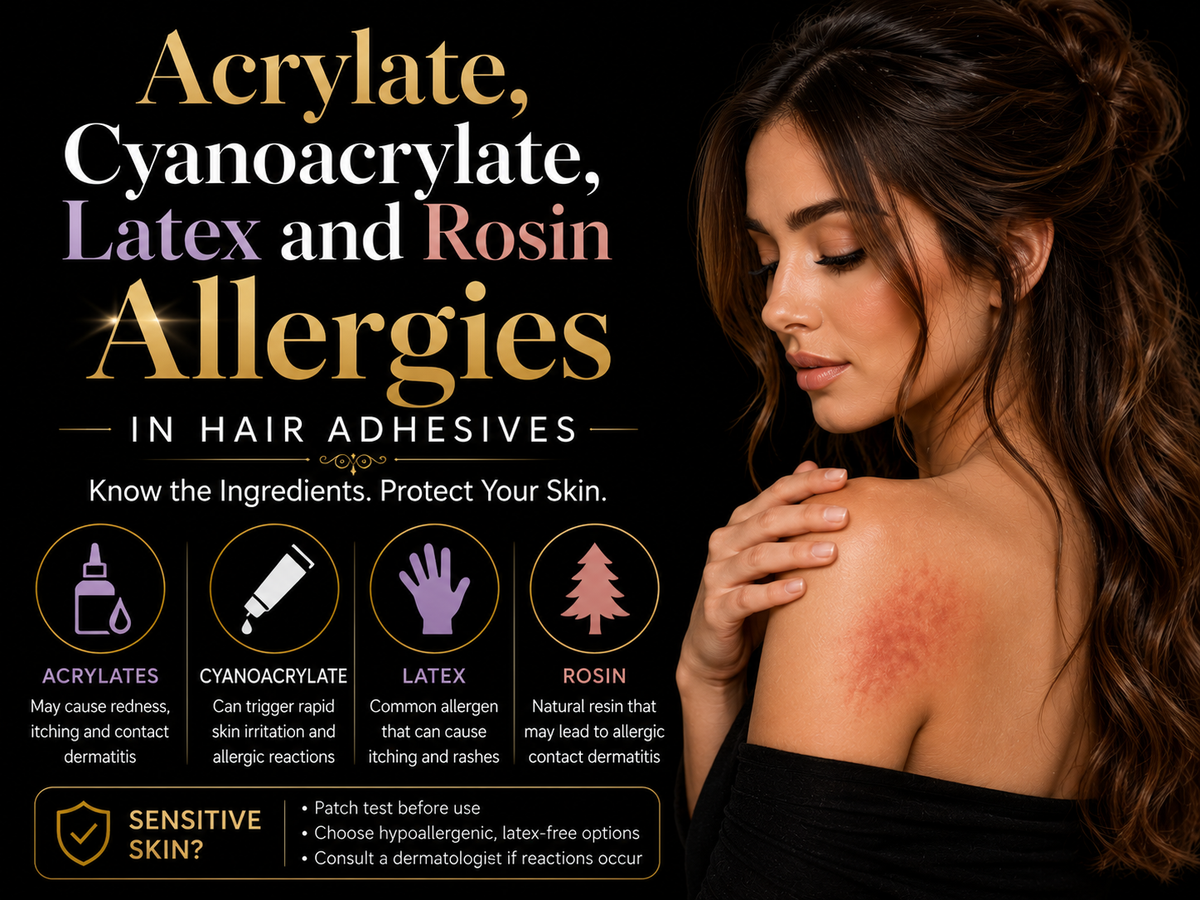 Acrylate, Cyanoacrylate, Latex and Rosin Allergies in Hair Adhesives