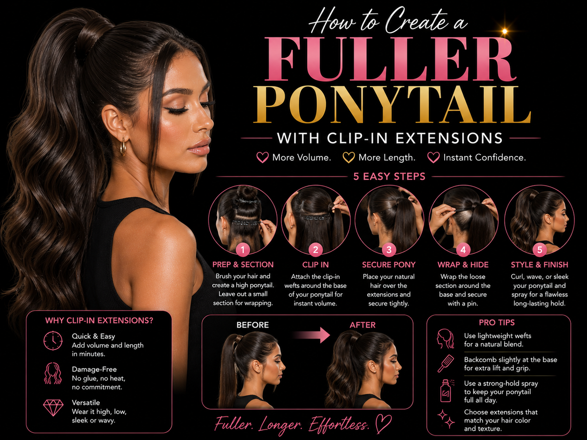 How to Create a Fuller Ponytail with Clip-In Extensions