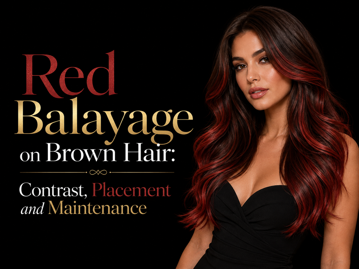 Red Balayage on Brown Hair: Contrast, Placement and Maintenance