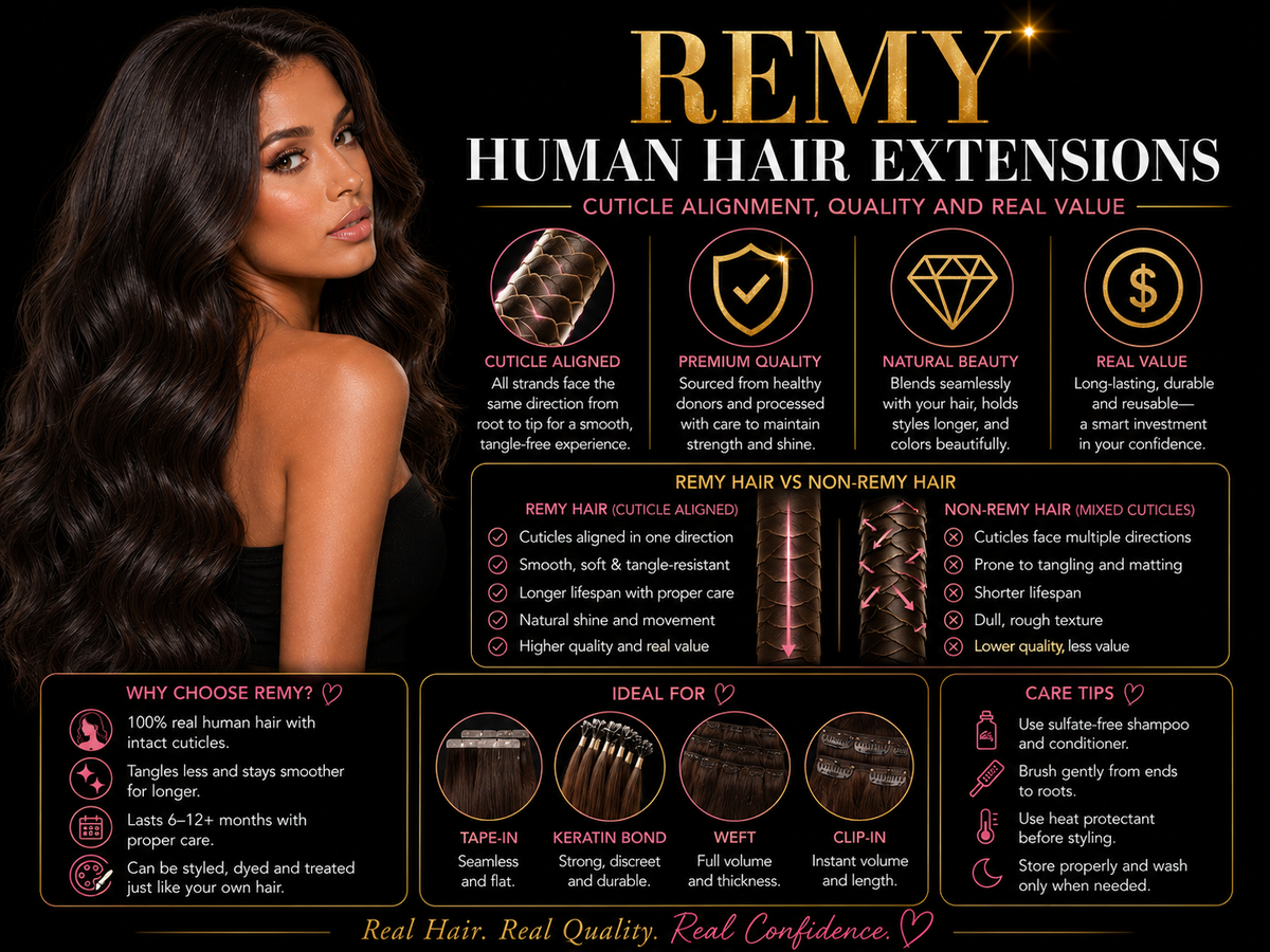 Remy Human Hair Extensions: Cuticle Alignment, Quality and Real Value
