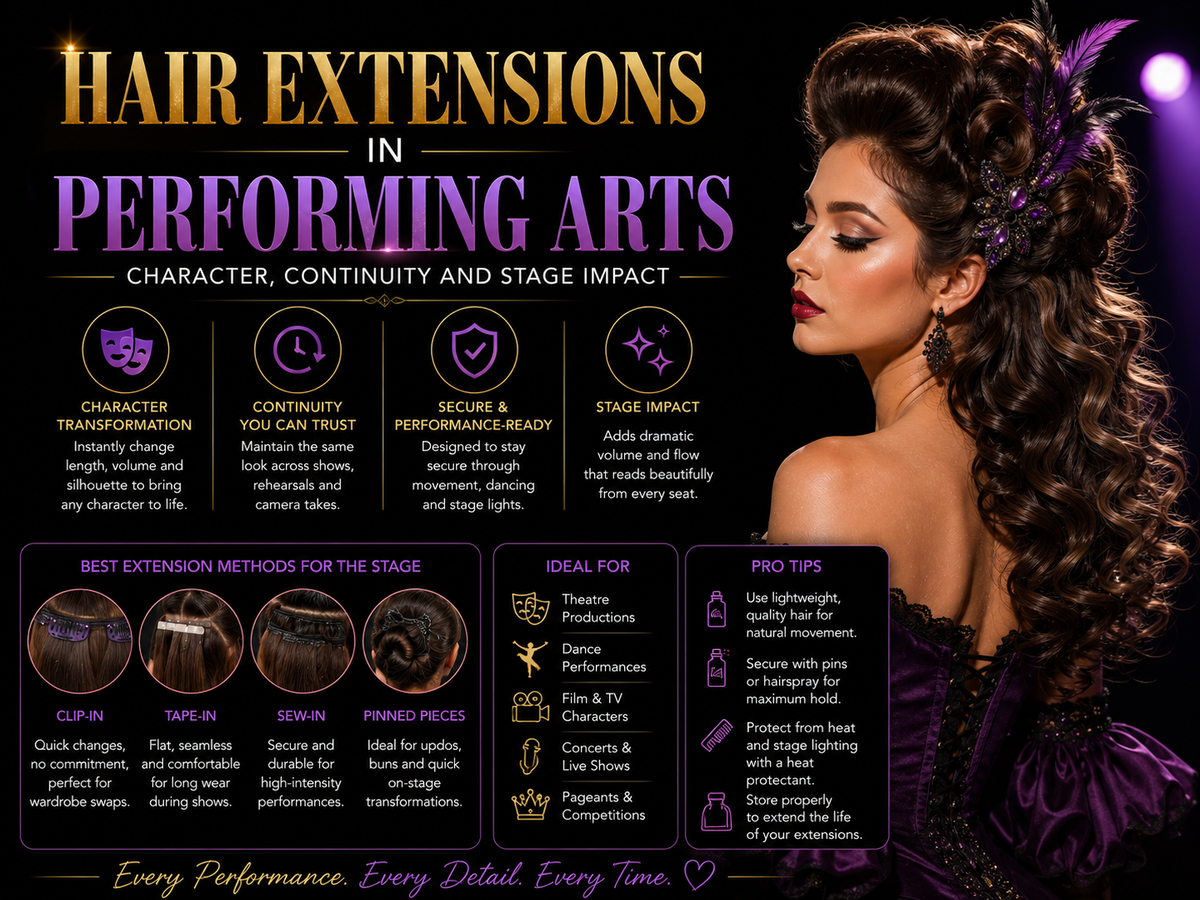 Hair Extensions in Performing Arts: Character, Continuity and Stage Impact
