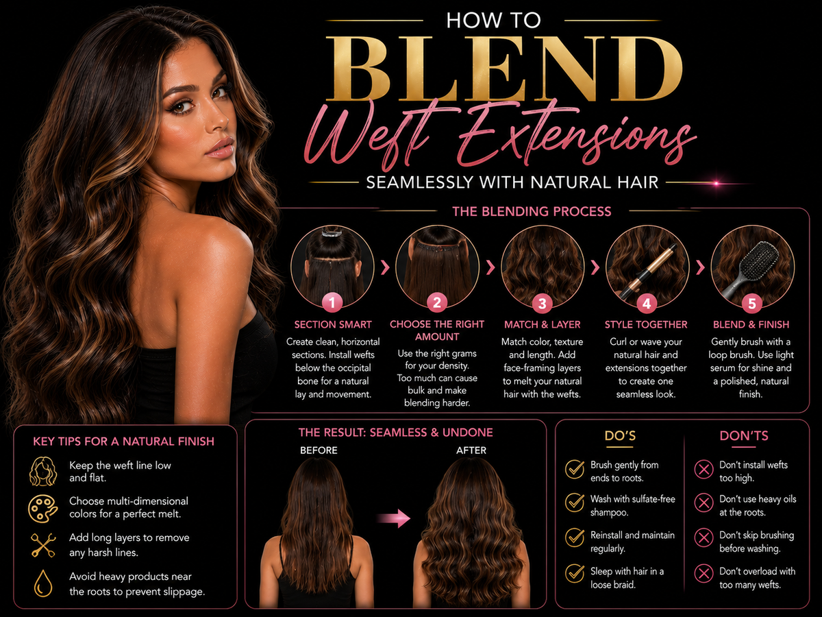 How to Blend Weft Extensions Seamlessly with Natural Hair