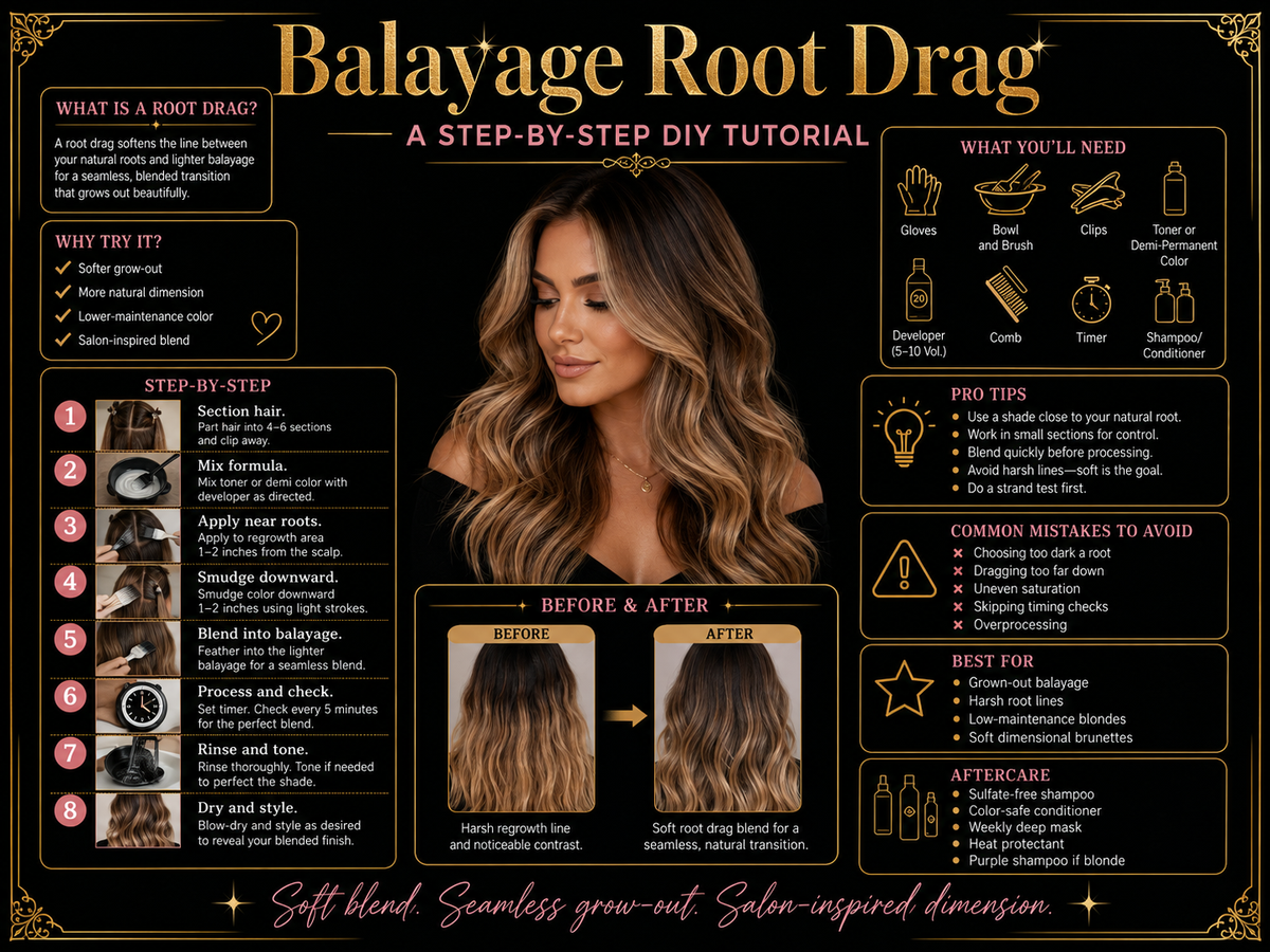 Balayage Root Drag: A Step-by-Step DIY Tutorial