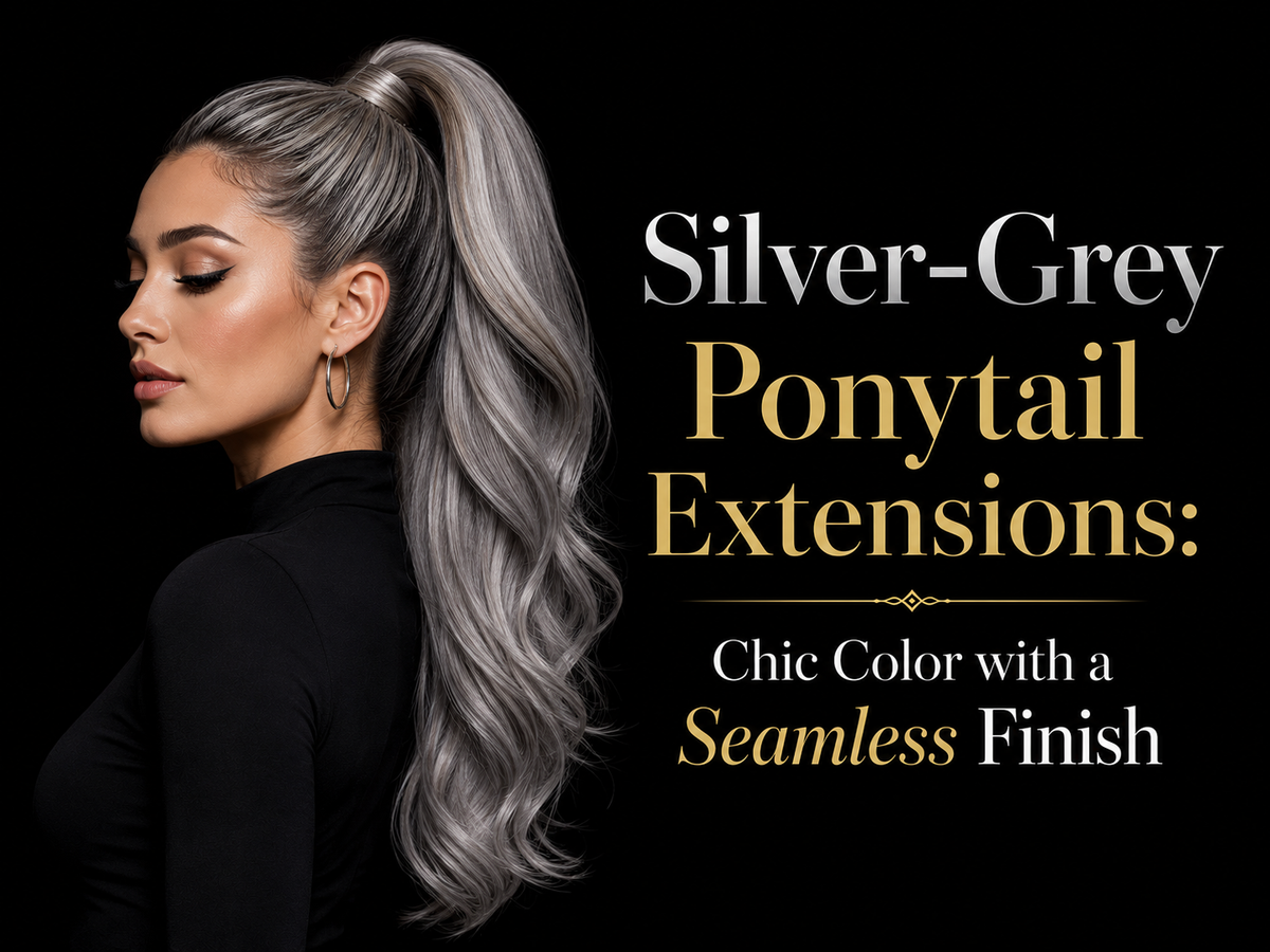 Silver-Grey Ponytail Extensions: Chic Color with a Seamless Finish