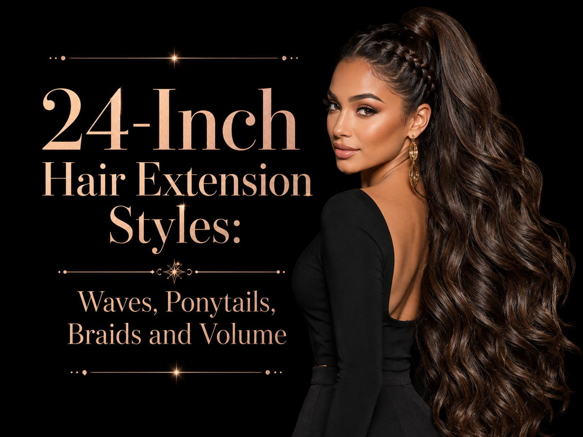 24-Inch Hair Extension Styles: Waves, Ponytails, Braids and Volume