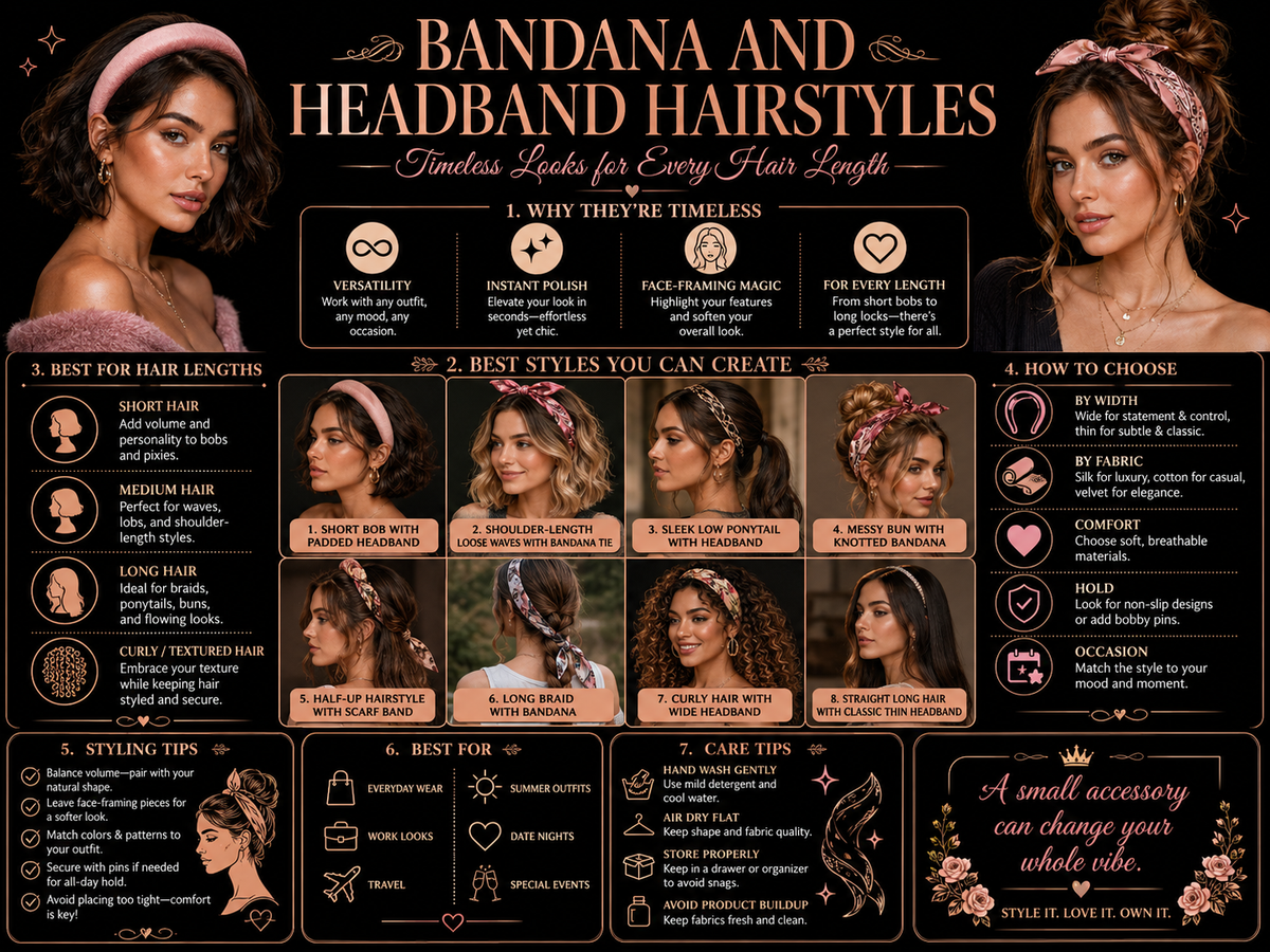 Bandana and Headband Hairstyles: Timeless Looks for Every Hair Length
