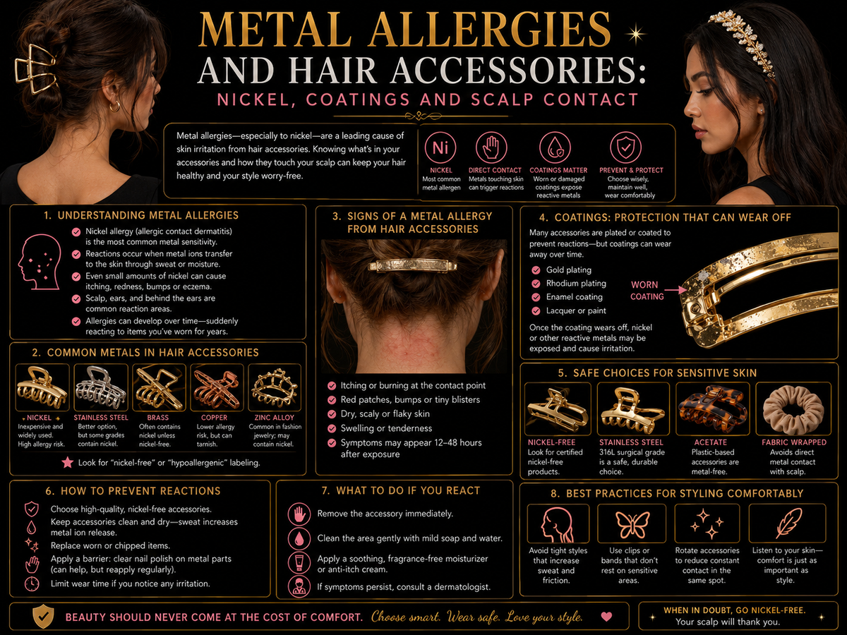 Metal Allergies and Hair Accessories: Nickel, Coatings and Scalp Contact