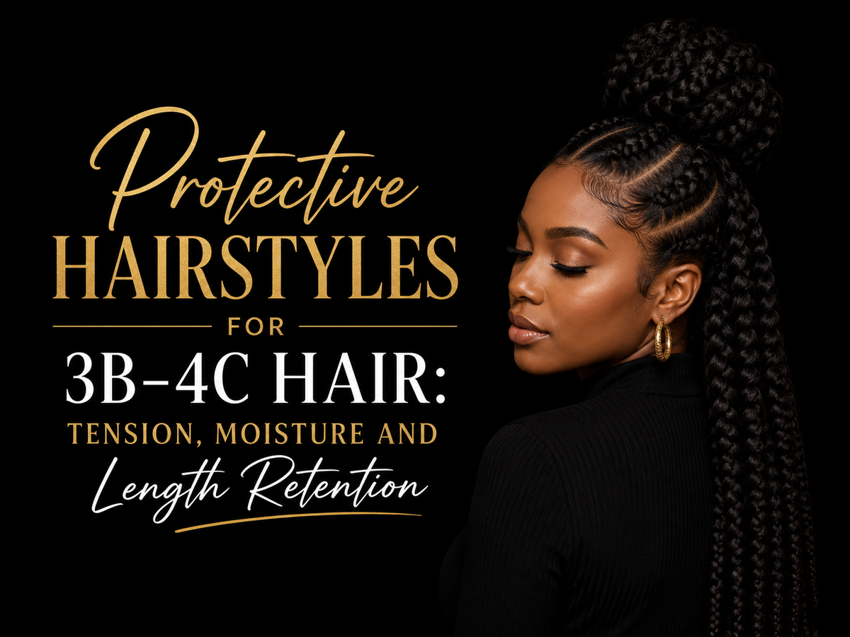 Protective Hairstyles for 3B–4C Hair: Tension, Moisture and Length Retention