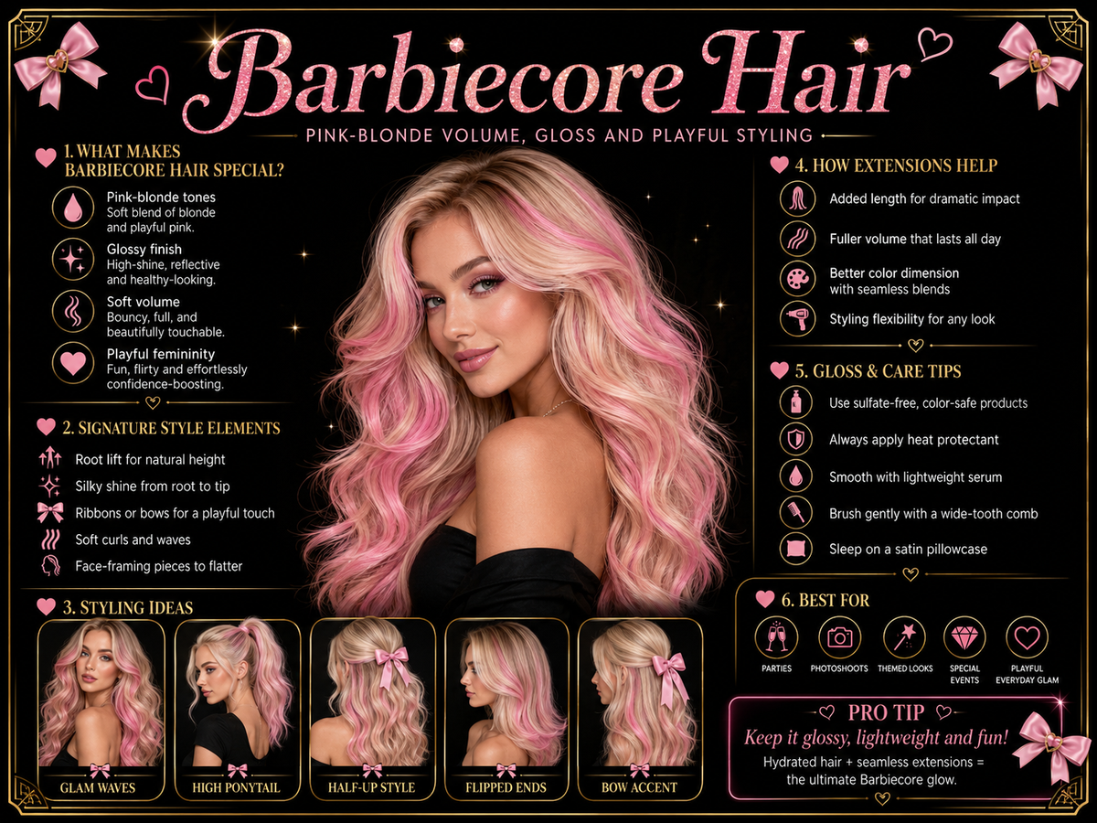 Barbiecore Hair: Pink-Blonde Volume, Gloss and Playful Styling
