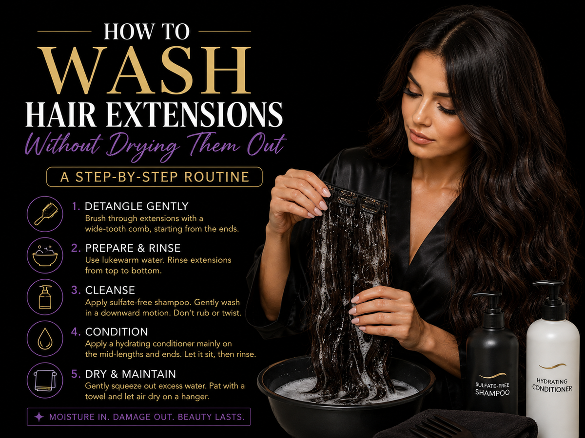 How to Wash Hair Extensions Without Drying Them Out: A Step-by-Step Routine