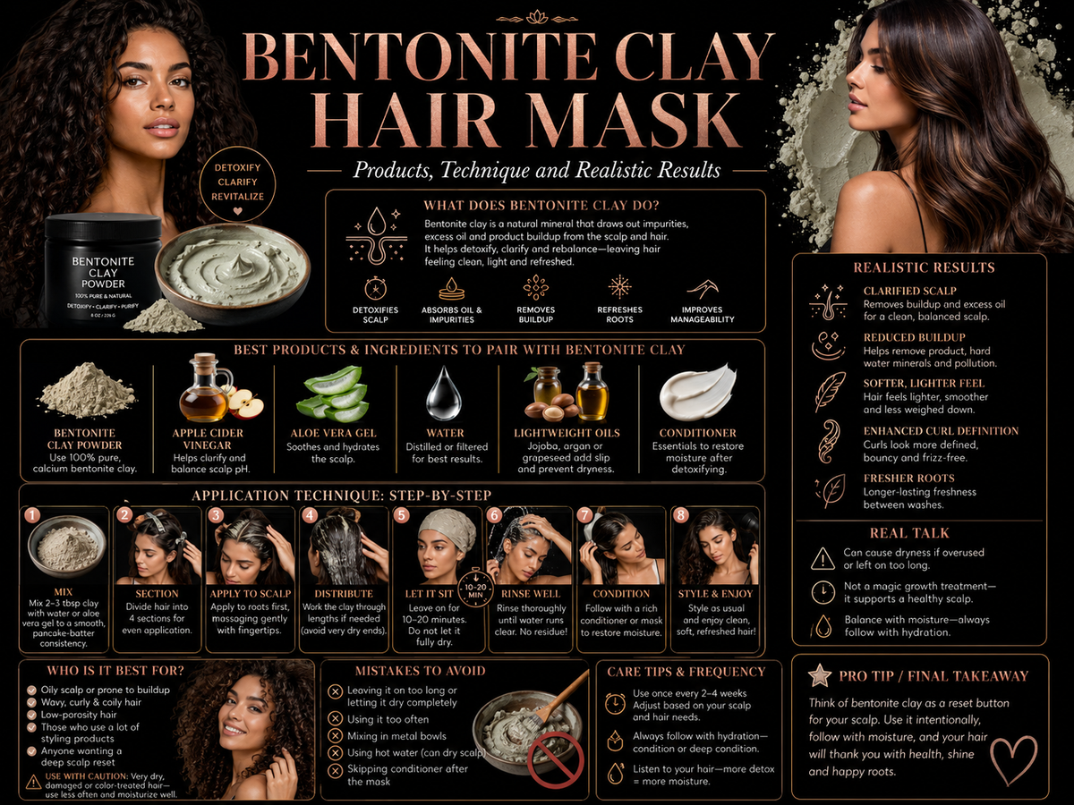 Bentonite Clay Hair Mask: Products, Technique and Realistic Results