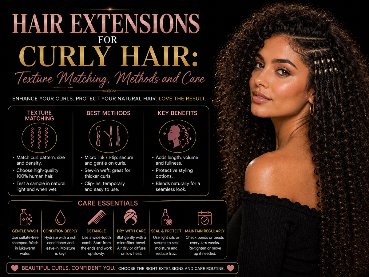 Hair Extensions for Curly Hair: Texture Matching, Methods and Care