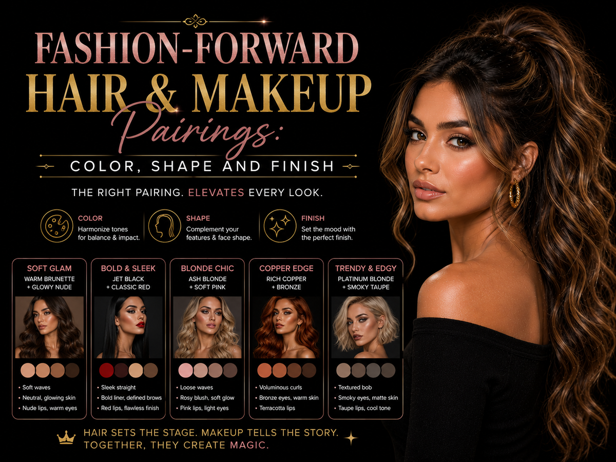 Fashion-Forward Hair and Makeup Pairings: Color, Shape and Finish