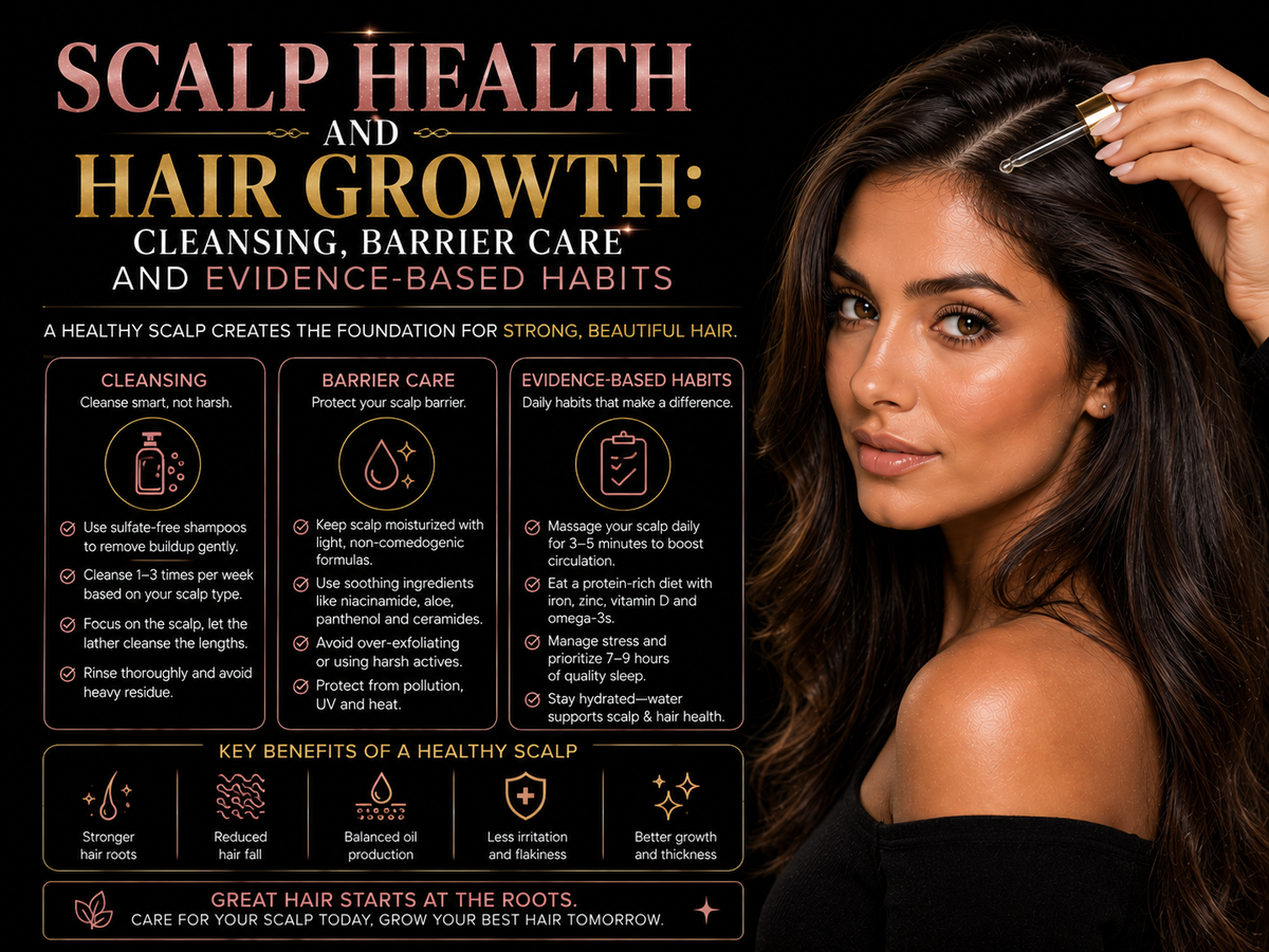 Scalp Health and Hair Growth: Cleansing, Barrier Care and Evidence-Based Habits