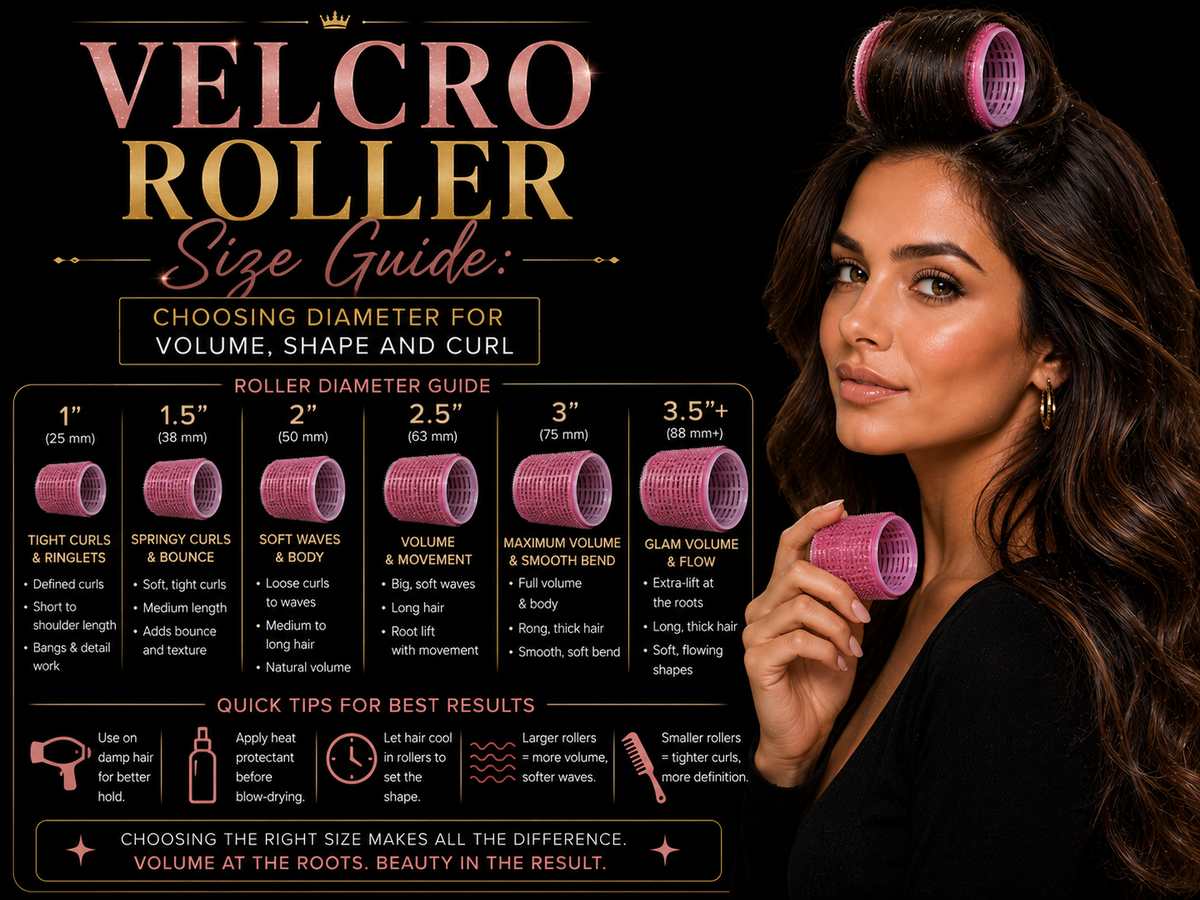 Velcro Roller Size Guide: Choosing Diameter for Volume, Shape and Curl