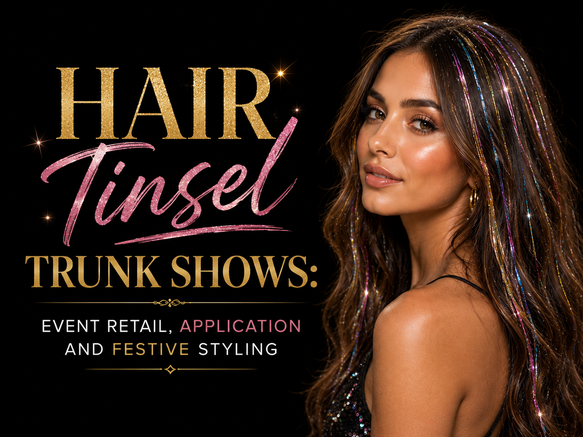 Hair Tinsel Trunk Shows: Event Retail, Application and Festive Styling