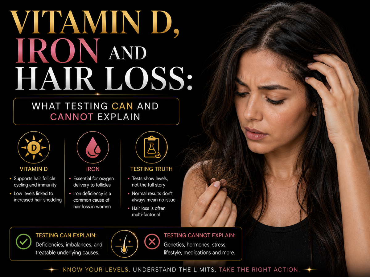 Vitamin D, Iron and Hair Loss: What Testing Can and Cannot Explain