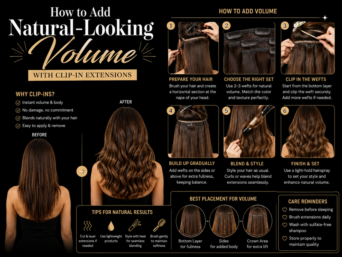 How to Add Natural-Looking Volume with Clip-In Extensions