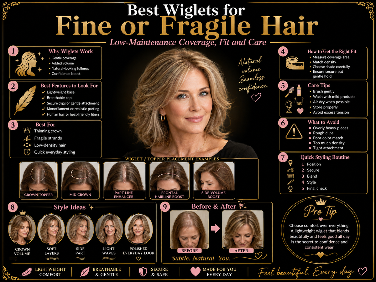 Best Wiglets for Fine or Fragile Hair: Low-Maintenance Coverage, Fit and Care