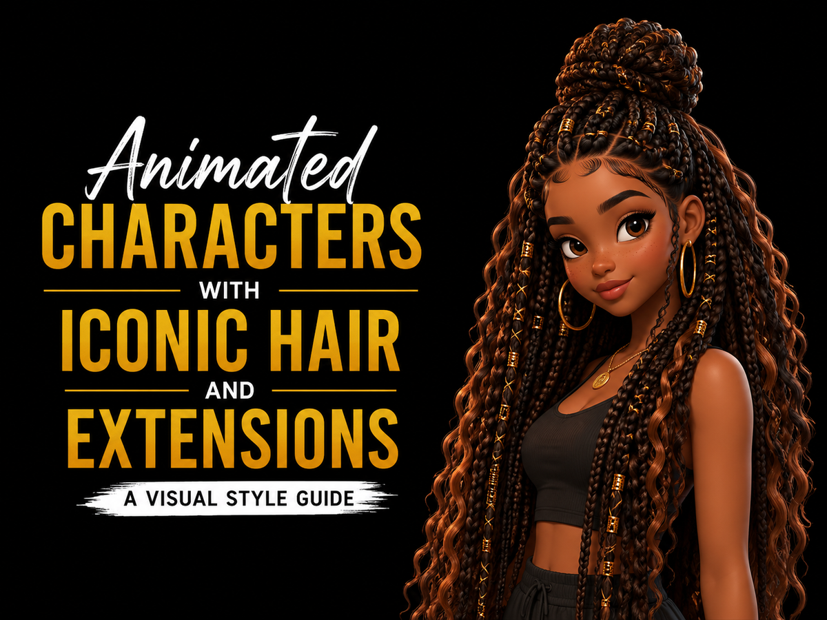 Animated Characters with Iconic Hair and Extensions: A Visual Style Guide