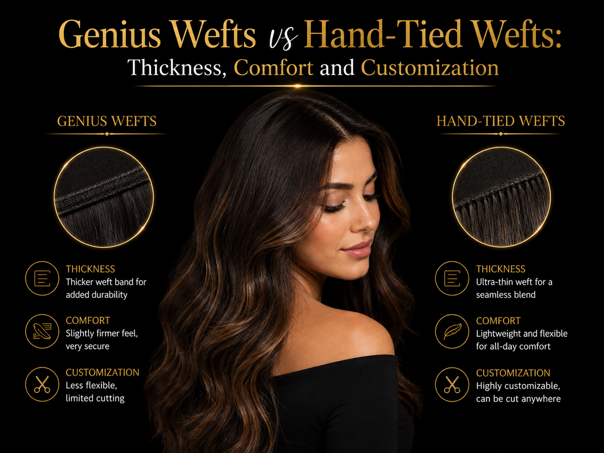 Genius Wefts vs Hand-Tied Wefts: Thickness, Comfort and Customization