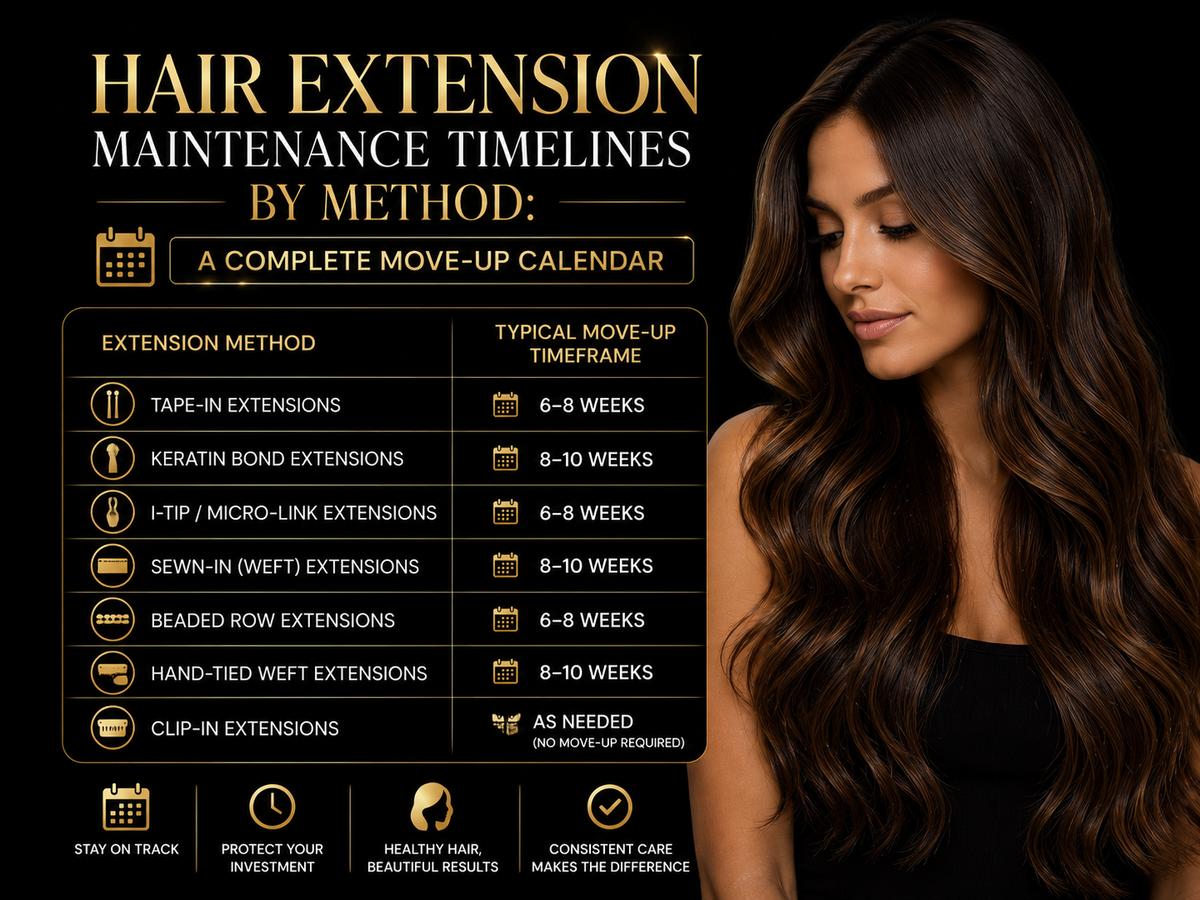 Hair Extension Maintenance Timelines by Method: A Complete Move-Up Calendar
