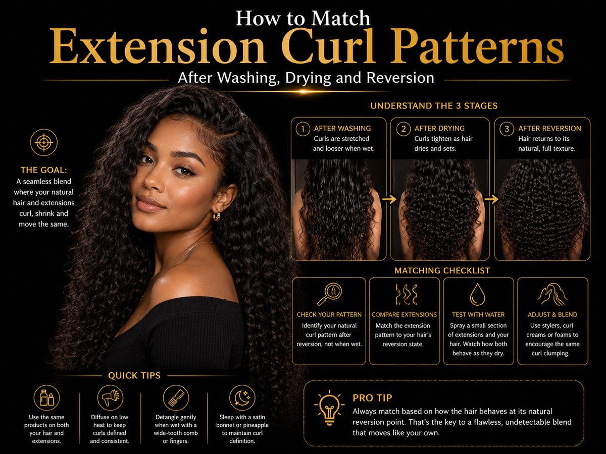 How to Match Extension Curl Patterns After Washing, Drying and Reversion