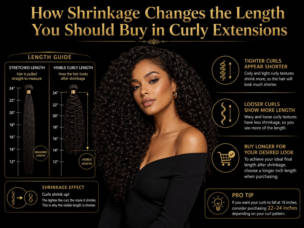 How Shrinkage Changes the Length You Should Buy in Curly Extensions