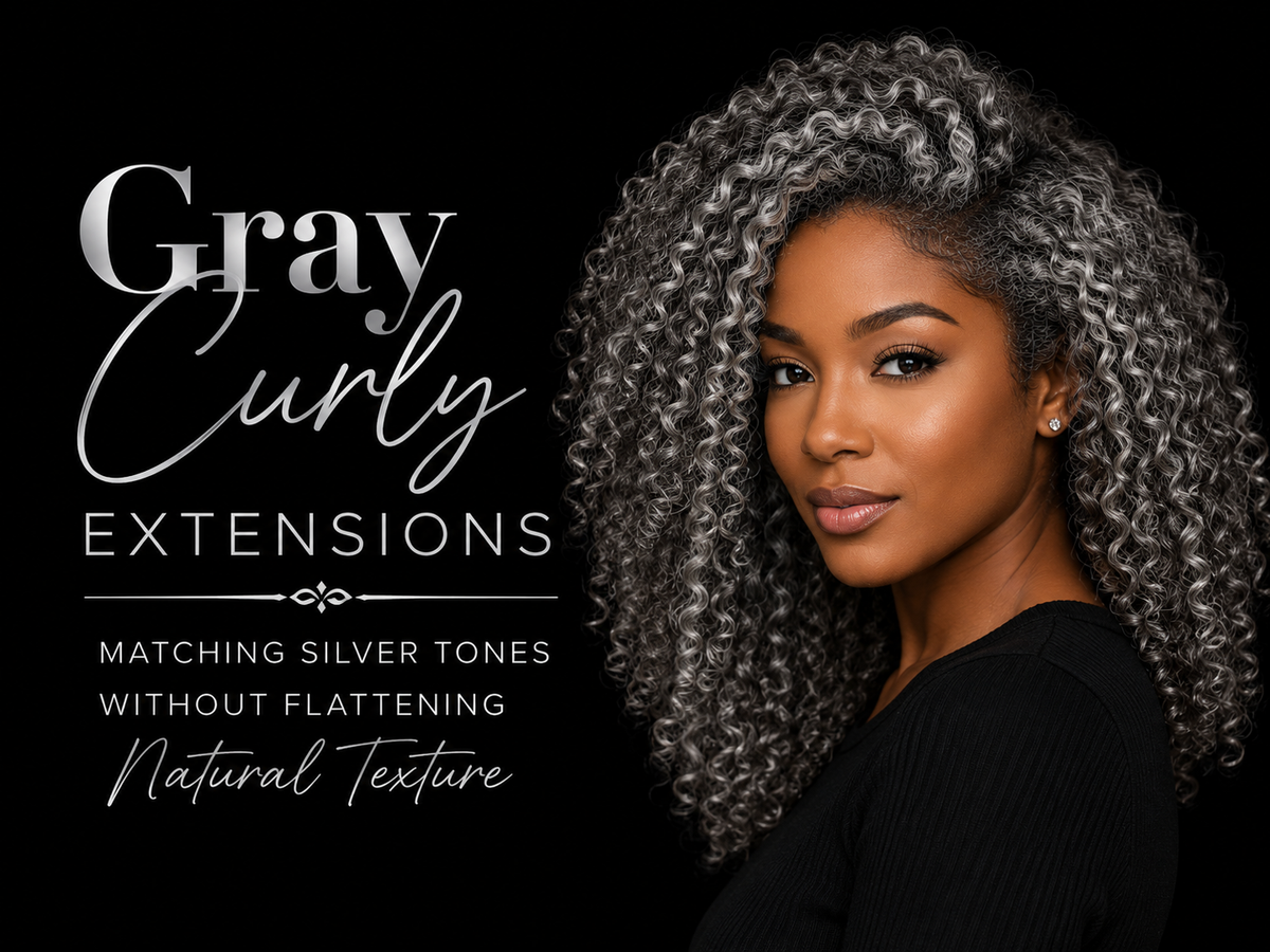 Gray Curly Extensions: Matching Silver Tones Without Flattening Natural Texture