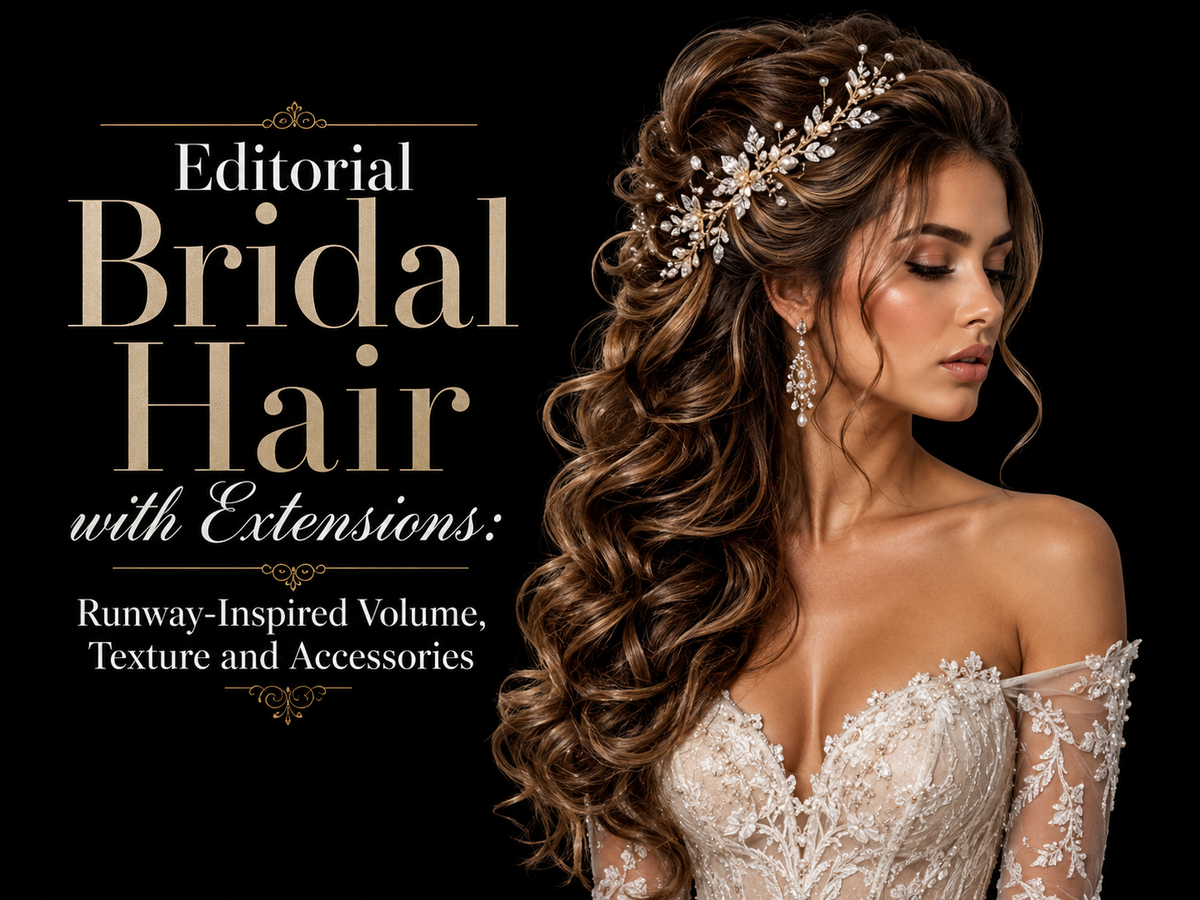 Editorial Bridal Hair with Extensions: Runway-Inspired Volume, Texture and Accessories