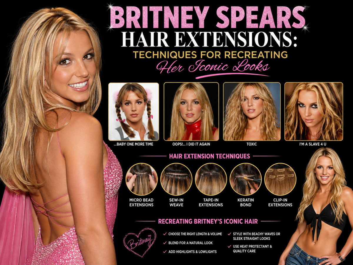 Britney Spears Hair Extensions: Techniques for Recreating Her Iconic Looks