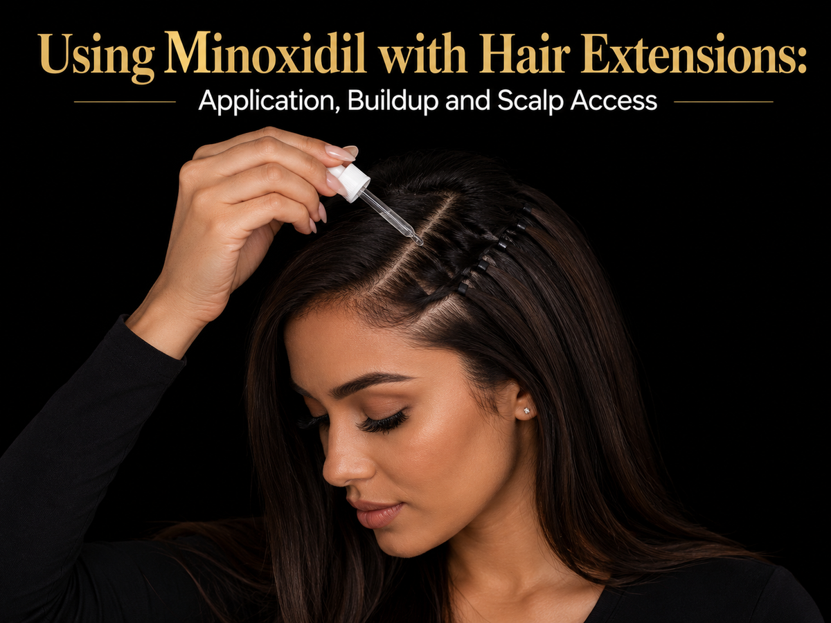 Using Minoxidil with Hair Extensions: Application, Buildup and Scalp Access