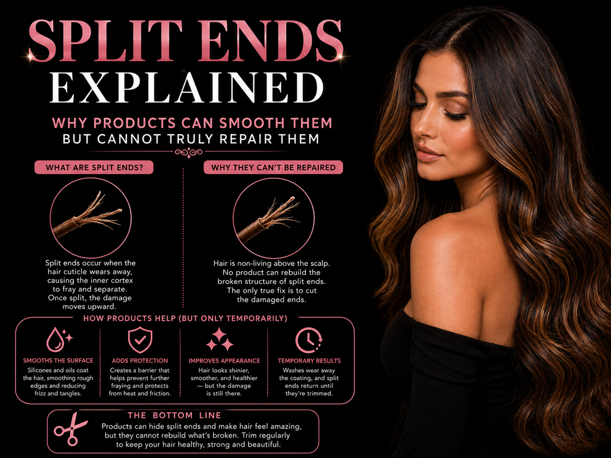 Split Ends Explained: Why Products Can Smooth Them but Cannot Truly Repair Them
