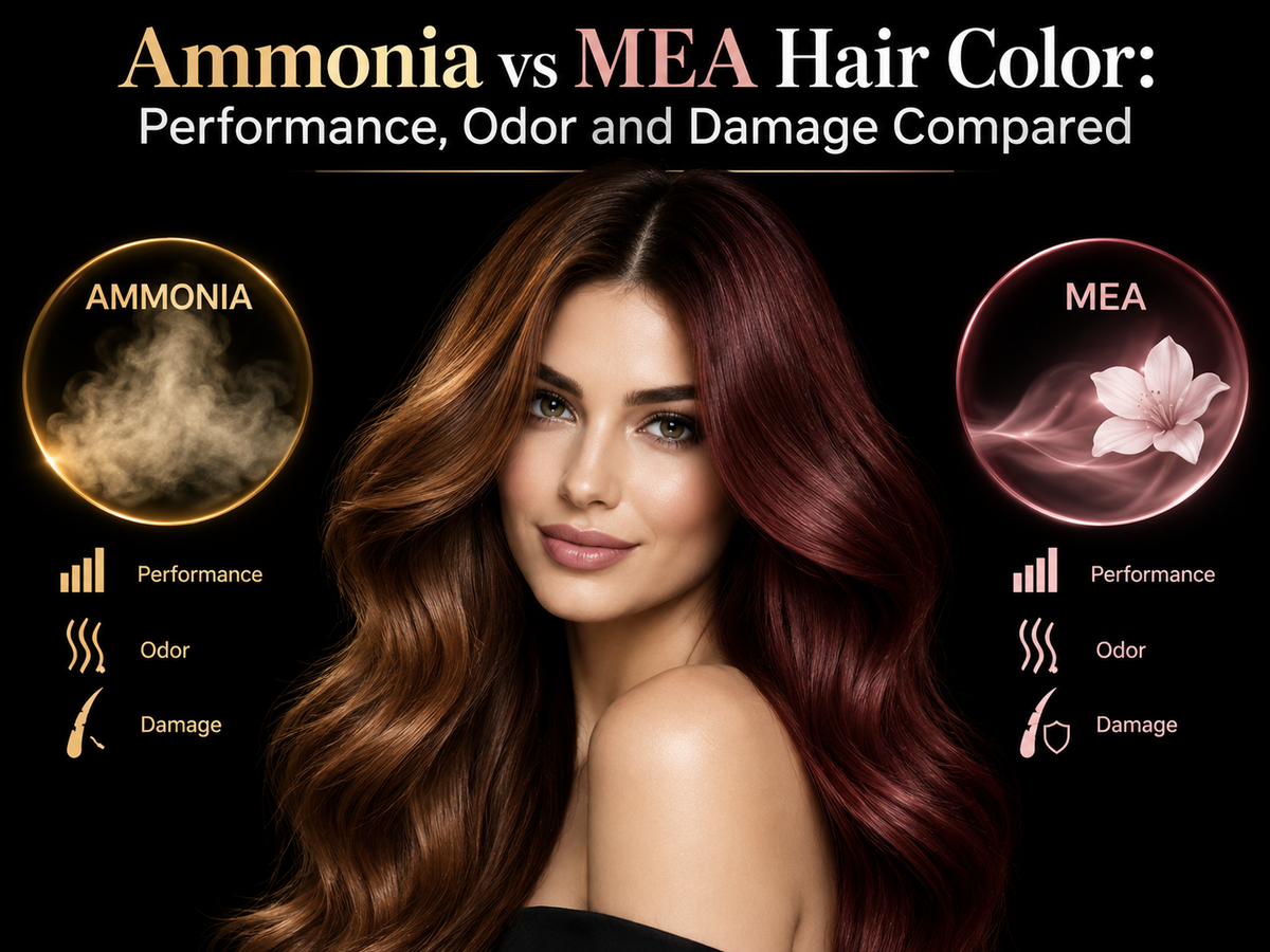 Ammonia vs MEA Hair Color: Performance, Odor and Damage Compared